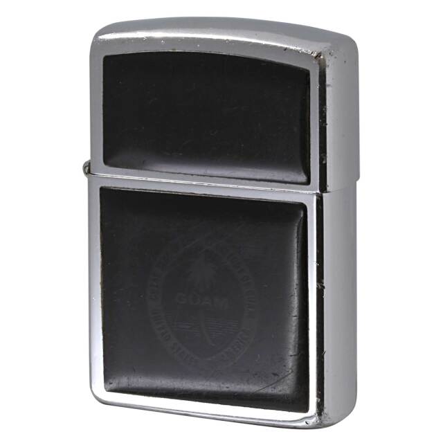 絶版/ヴィンテージ Zippo ジッポー 中古 1988年製造 スクリムショー GUAM グアム ブラック  [C]使用感あり傷汚れあり