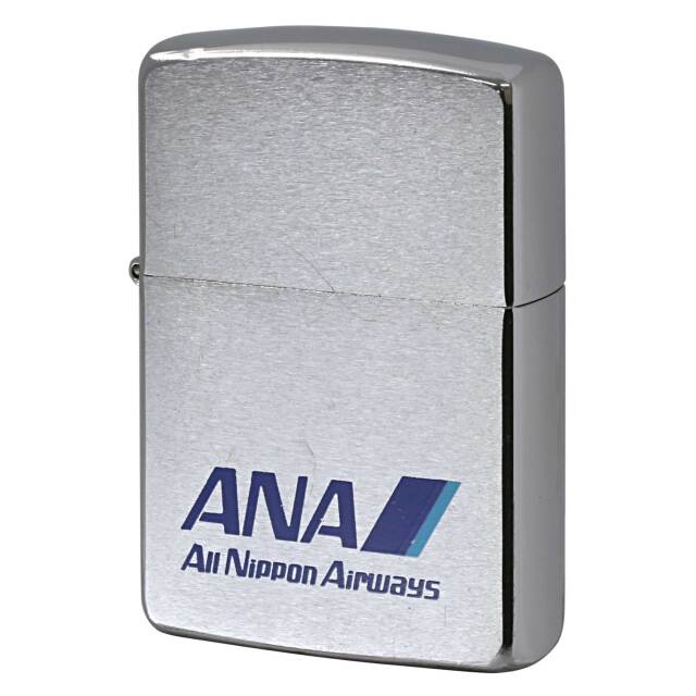 絶版/ヴィンテージ Zippo ジッポー 中古 1989年製造 ANA 全日本空輸 ブラッシュドクローム  [A]使用感少なく状態が良い