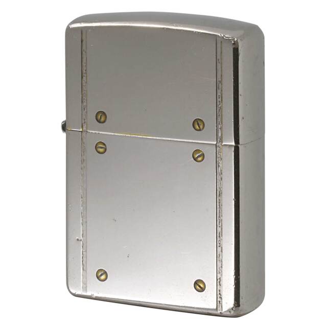 絶版/ヴィンテージ Zippo ジッポー 中古 2001年製造 スクリュー ライン 鏡面  [C]使用感あり傷汚れあり
