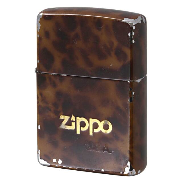 絶版/ヴィンテージ Zippo ジッポー 中古 1999年製造 鼈甲 べっこう茶 #18  [C]使用感あり傷汚れあり