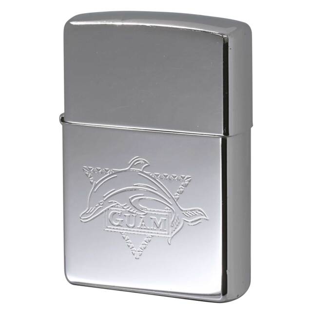 絶版/ヴィンテージ Zippo ジッポー 中古 2000年製造 GUAM グアム イルカ 鏡面  [C]使用感あり傷汚れあり