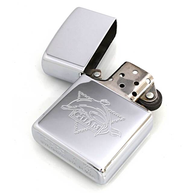 絶版/ヴィンテージ Zippo ジッポー 中古 2000年製造GUAM グアム イルカ