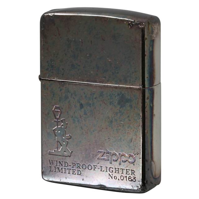 絶版/ヴィンテージ Zippo ジッポー 中古 2003年製造 Drunk ドランク LIMITED シリアルNo.0163  [C]使用感あり傷汚れあり