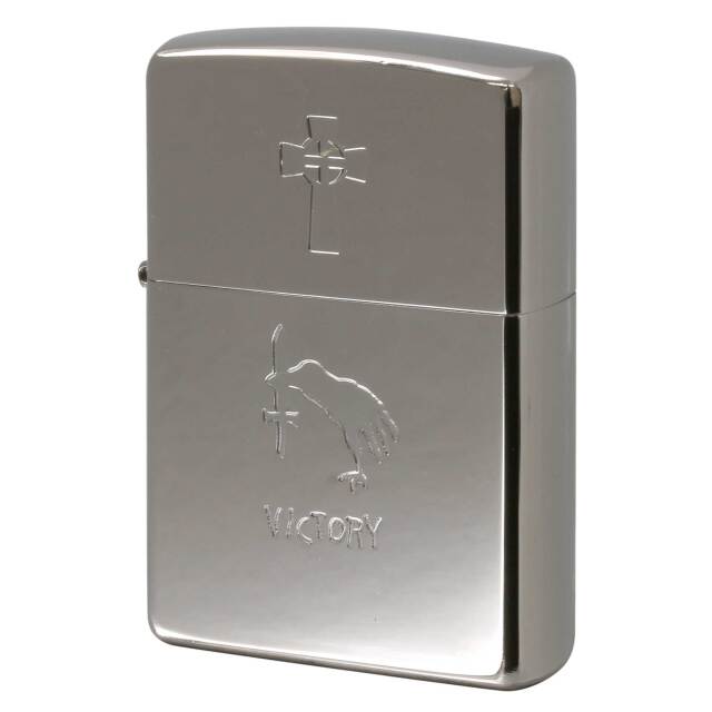 絶版/ヴィンテージ Zippo ジッポー 中古 2007年製造 VICTRY ケルトクロス シルバーチタンコーティング  [N]未使用・新品