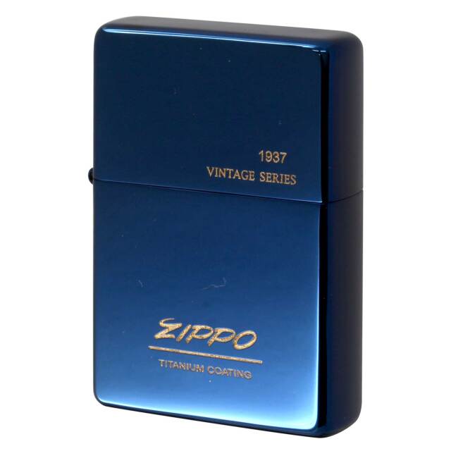 絶版/ヴィンテージ Zippo ジッポー 中古 2007年製造 1937レプリカ フラットトップ ジッポロゴZIPPO LOGO ブルー  [N]未使用・新品