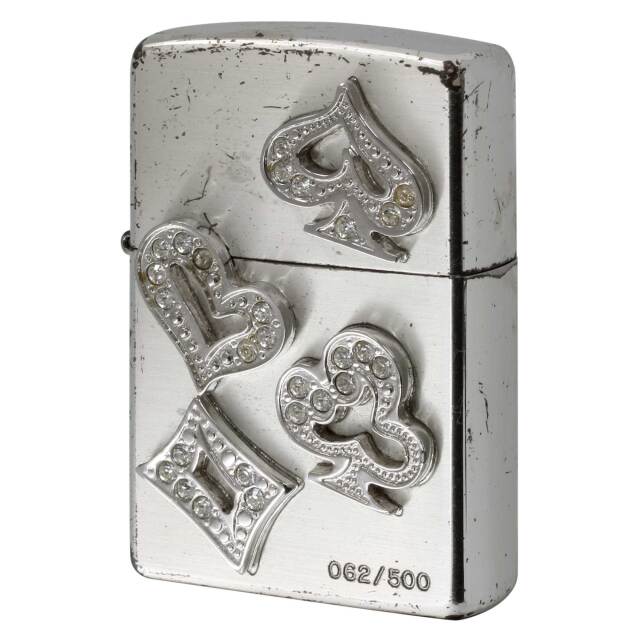 絶版/ヴィンテージ Zippo ジッポー 中古 2005年製造 限定500個生産 TRUMP Metal トランプ メタル スワロフスキー No.062  [C]使用感あり傷汚れあり