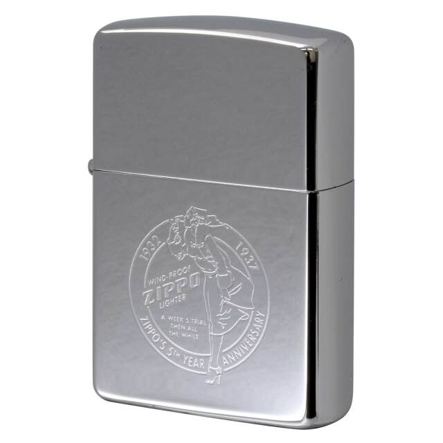 絶版/ヴィンテージ Zippo ジッポー 中古 1992年製造 1932-1937 5th Year Anniversary pin button Design  [N]未使用・新品