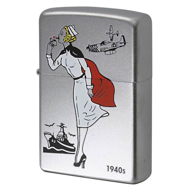 絶版/ヴィンテージ Zippo ジッポー 中古 2008年製造 Windy Girl 1940s 24386  [N]未使用・新品