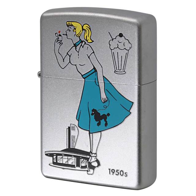 絶版/ヴィンテージ Zippo ジッポー 中古 2008年製造 Windy Girl 1950s 24387  [N]未使用・新品