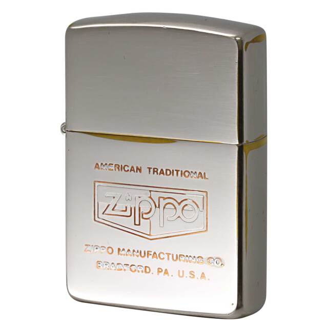 絶版/ヴィンテージ Zippo ジッポー 中古 1991年製造 AMERICAN TRADITIONAL ZIPPO LOGO  [B]使用感ありやや傷汚れあり