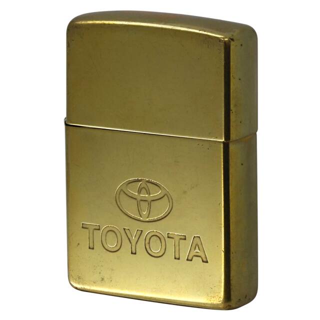 絶版/ヴィンテージ Zippo ジッポー 中古 2000年製造 TOYOTA トヨタ自動車 ロゴ ブラス  [C]使用感あり傷汚れあり