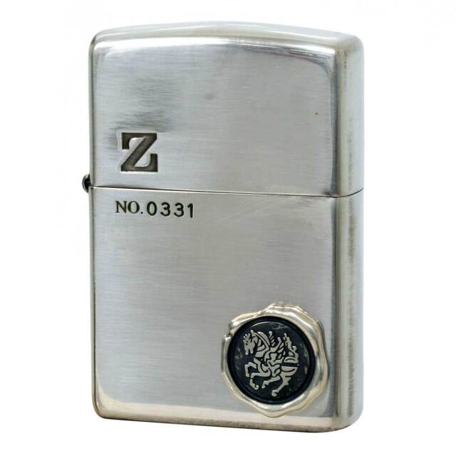 絶版/ヴィンテージ Zippo ジッポー 中古 2001年製造 限定 クレストデザイン B 純銀メタル＆ペンダント No.0331  [N]未使用・新品
