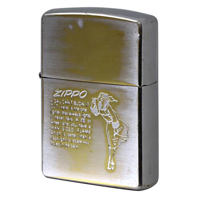 絶版/ヴィンテージ Zippo ジッポー 中古 2002年製造 Windy Girl OLD FINISH ウインディ  [C]使用感あり傷汚れあり