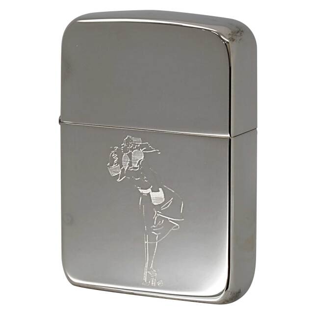 絶版/ヴィンテージ Zippo ジッポー 中古 2005年製造 1941レプリカ 純銀 スターリングシルバー Windy Girl  [A]使用感少なく状態が良い