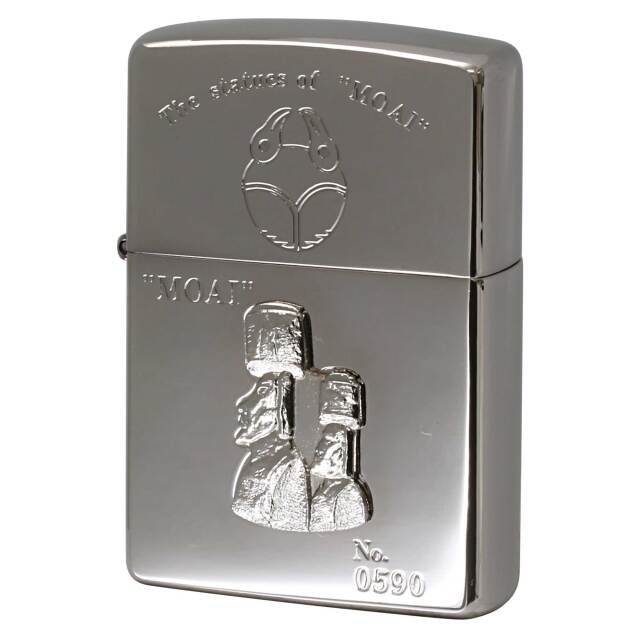 絶版/ヴィンテージ Zippo ジッポー 中古 1996年製造 The statues of MOAI モアイ像 No.0590 ペンライト付き  [N]未使用・新品