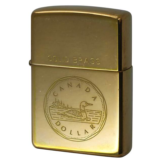 絶版/ヴィンテージ Zippo ジッポー 中古 1997年製造 カナダドルデザイン ソリッドブラス  [B]使用感ありやや傷汚れあり