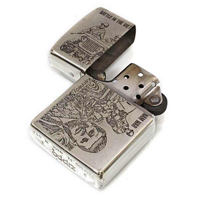 絶版/ヴィンテージ Zippo ジッポー 中古 1994年製造JFケネディ BATTLE