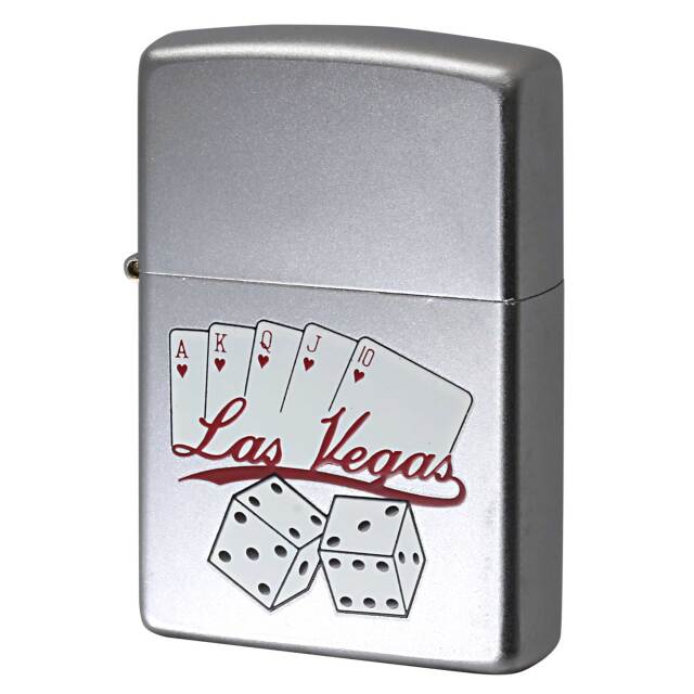 絶版/ヴィンテージ Zippo ジッポー 中古 2000年製造 Las Vegas ラスベガス ポーカー ロイヤルフラッシュ  [S]ほぼ新品同様