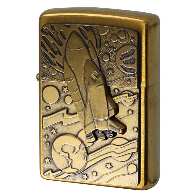 絶版/ヴィンテージ Zippo ジッポー 中古 2000年製造 204Ｂ KENEDY SPACE CENTER スペースシャトル トリックZIPPO  [A]使用感少なく状態が良い