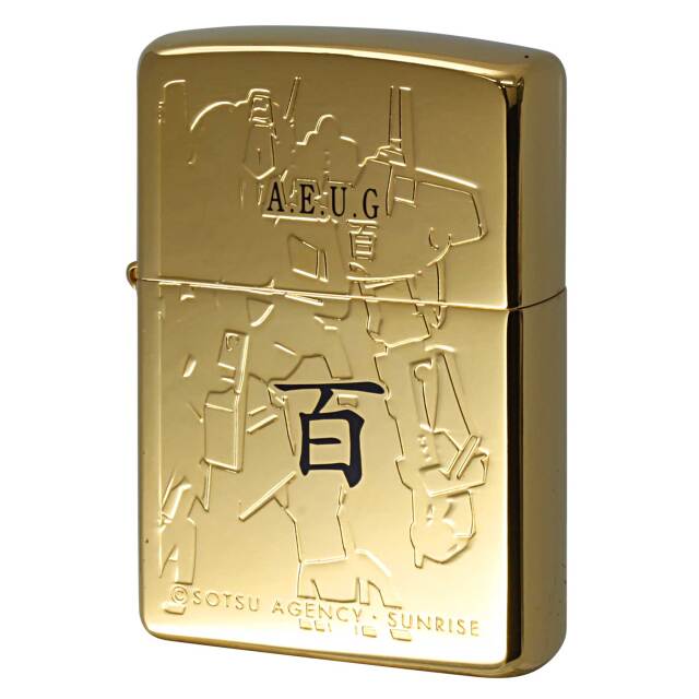 絶版/ヴィンテージ Zippo ジッポー 中古 2003年製造 機動戦士Zガンダム 百式 ゴールドVer.  No.0534  [B]使用感ありやや傷汚れあり