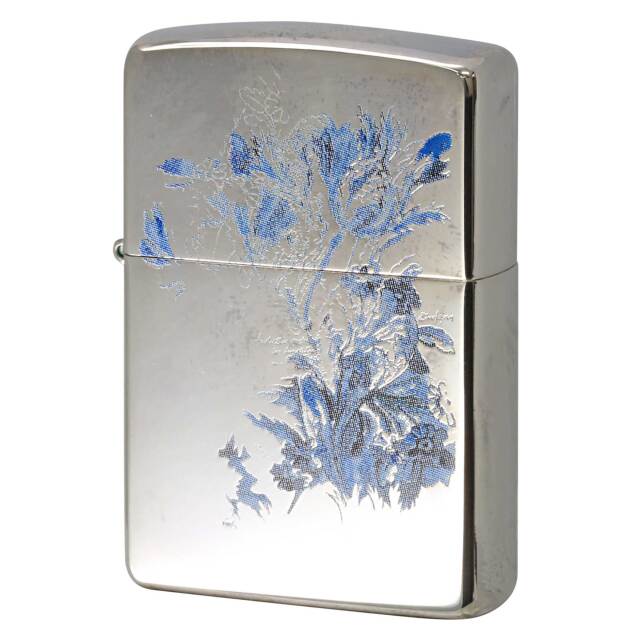 絶版/ヴィンテージ Zippo ジッポー 中古 2003年製造 ZIPPO Paul Smith ポール・スミス 試作品 花柄 銀メッキ プリント  [A]使用感少なく状態が良い