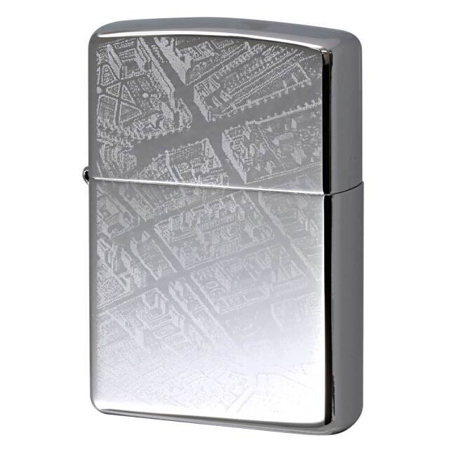 絶版/ヴィンテージ Zippo ジッポー 中古 2005年製造 ZIPPO LANVIN en Bleu ランバン オン ブルー 地図  [S]ほぼ新品同様