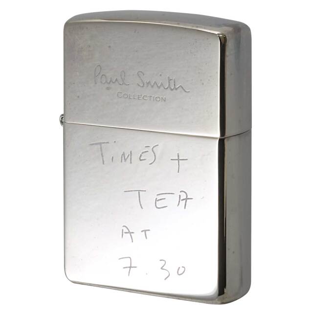 絶版/ヴィンテージ Zippo ジッポー 中古 2001年製造 ZIPPO Paul Smith Collection ポール・スミス Times + Tea at 7:30  [S]ほぼ新品同様