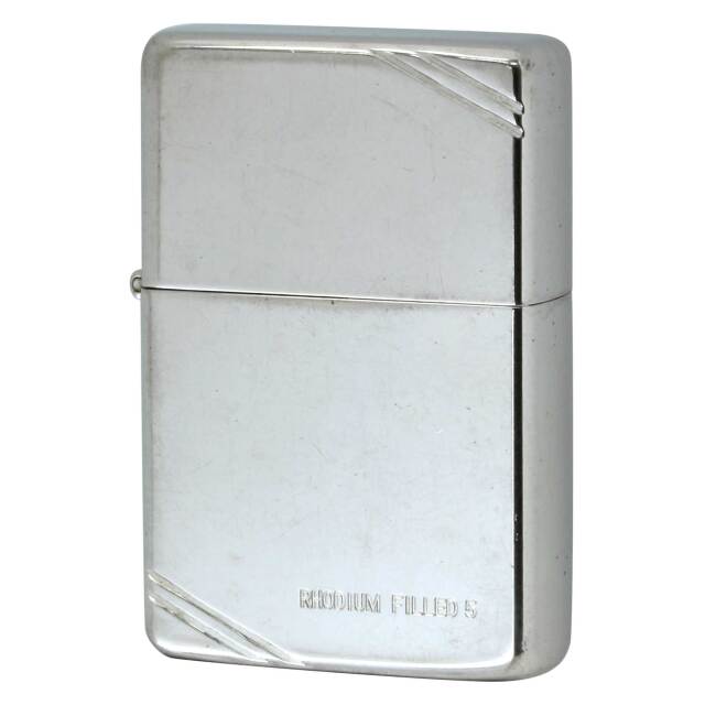 絶版/ヴィンテージ Zippo ジッポー 中古 1989年製造 フラットトップ No.260 RHODIUM FILLED 5  [C]使用感あり傷汚れあり