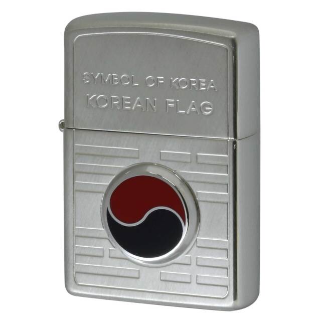 絶版/ヴィンテージ Zippo ジッポー 中古 2002年製造 KOREAN FLAG Silver pl.  [N]未使用・新品