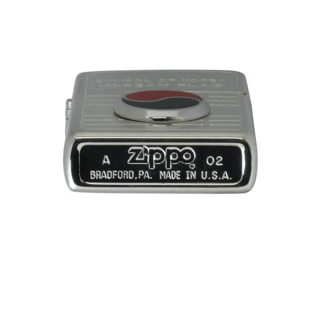 絶版/ヴィンテージ Zippo ジッポー 中古 2002年製造KOREAN FLAG Silver