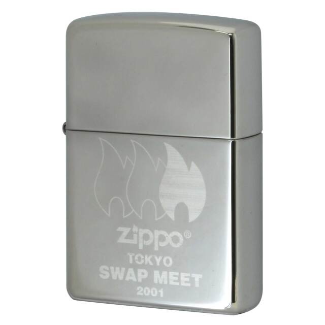 絶版/ヴィンテージ Zippo ジッポー 中古 2000年製造 東京スワップミート記念 2001Silver Plate  [S]ほぼ新品同様