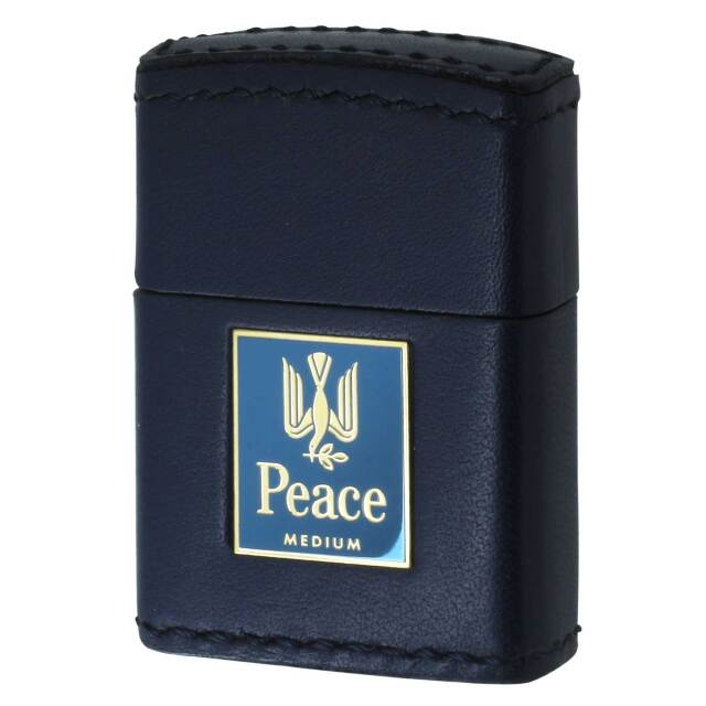 絶版/ヴィンテージ Zippo ジッポー 中古 製造年不明 JT Peace Medium ピース ミディアム 懸賞品 革巻き メタル貼り  [N]未使用・新品