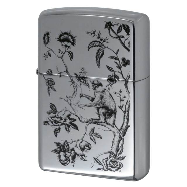 絶版/ヴィンテージ Zippo ジッポー 中古 2005年製造 ZIPPO Paul Smith Climbing Monkey 気に登ったサル  [A]使用感少なく状態が良い