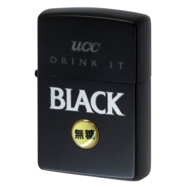 絶版/ヴィンテージ Zippo ジッポー 中古 2001年製造 UCC 珈琲 無糖 Black  [S]ほぼ新品同様