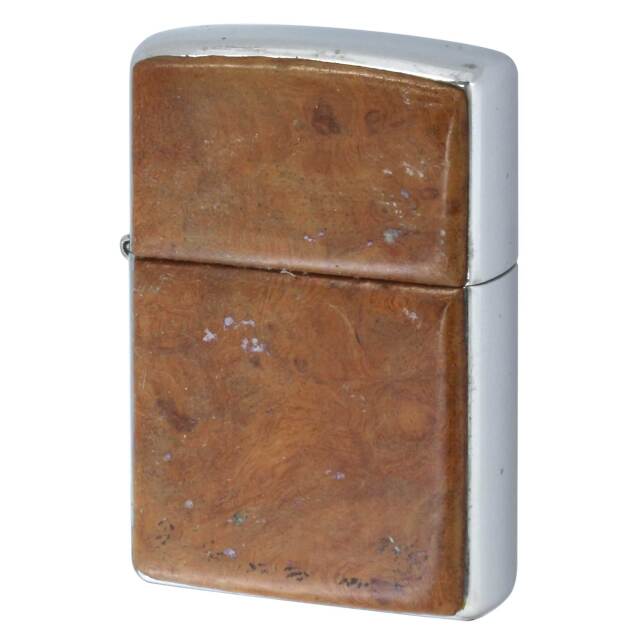 絶版/ヴィンテージ Zippo ジッポー 中古 1998年製造 木目調 樹脂プレート貼り ブラウン  [C]使用感あり傷汚れあり