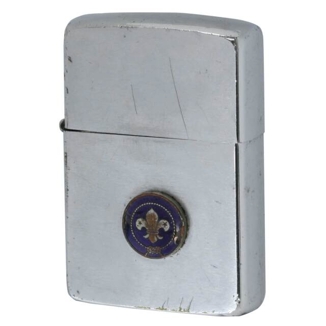 絶版/ヴィンテージ Zippo ジッポー 中古 1987年製造 ユリの紋章 メタル  [C]使用感あり傷汚れあり