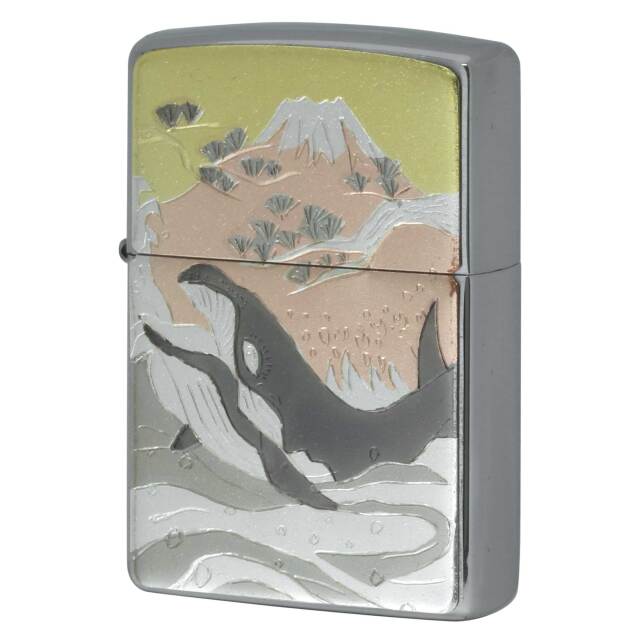 絶版/ヴィンテージ Zippo ジッポー 中古 2023年製造 電鋳板 鯨 クジラ  [A]使用感少なく状態が良い