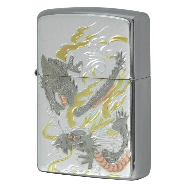 絶版/ヴィンテージ Zippo ジッポー 中古 2022年製造 電鋳板 龍 ドラゴン  [A]使用感少なく状態が良い