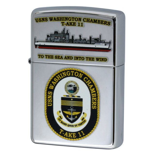 絶版/ヴィンテージ Zippo ジッポー 中古 2011年製造 USNS Washington Chambers T-AKE 11 アメリカ海軍  乾貨物船  [S]ほぼ新品同様