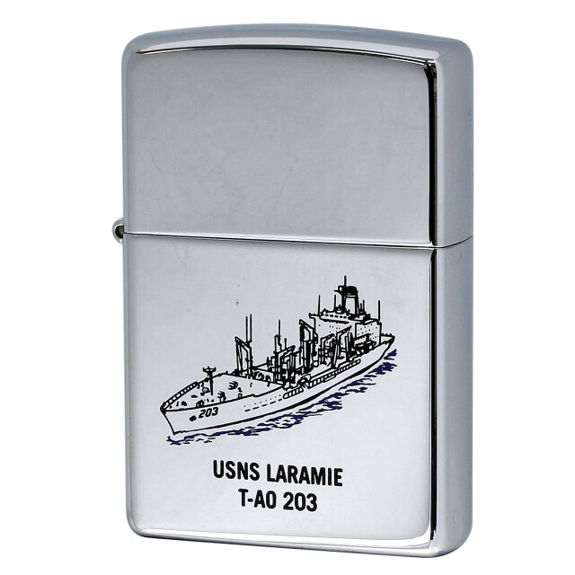 絶版/ヴィンテージ Zippo ジッポー 中古 2002年製造 USNS Laramie T-AO-203 アメリカ海軍 艦隊補給船  [S]ほぼ新品同様