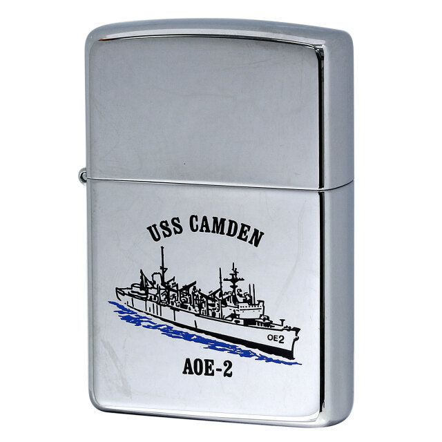 絶版/ヴィンテージ Zippo ジッポー 中古 2002年製造 USS Camden AOE-2 アメリカ海軍 高速戦闘支援艦  [S]ほぼ新品同様