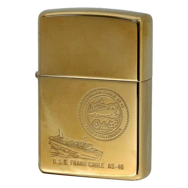 絶版/ヴィンテージ Zippo ジッポー 中古 2001年製造 USS Frank Cable AS-40 アメリカ海軍 潜水艦母艦  [S]ほぼ新品同様