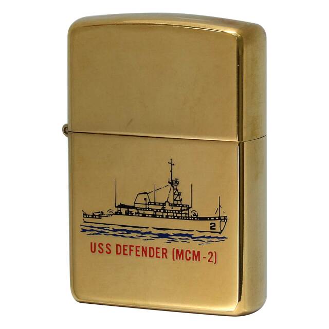 絶版/ヴィンテージ Zippo ジッポー 中古 2002年製造 USS Defender MCM-2 アメリカ海軍 地雷対策艦  [S]ほぼ新品同様