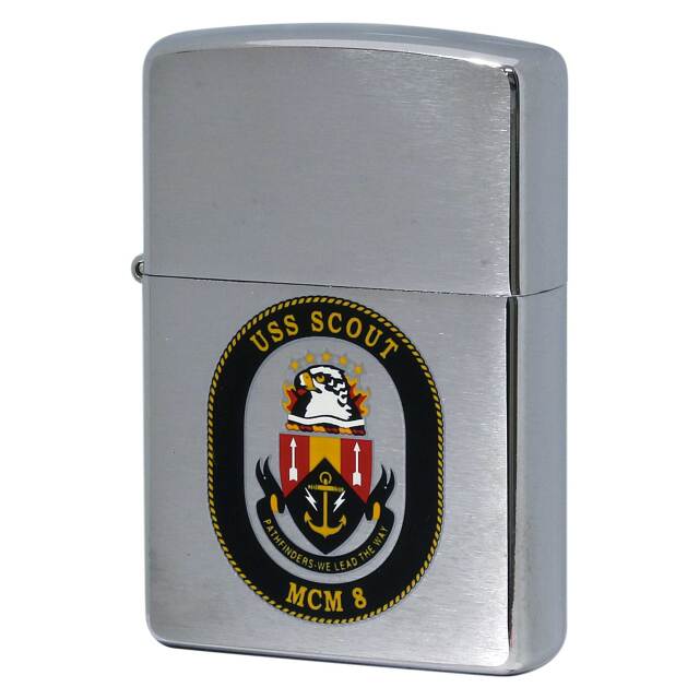絶版/ヴィンテージ Zippo ジッポー 中古 2005年製造 USS Scout MCM-8 アメリカ海軍 機雷対策艦  [S]ほぼ新品同様