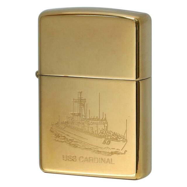 絶版/ヴィンテージ Zippo ジッポー 中古 2002年製造 USS Cardinal MHC 60 アメリカ海軍 沿岸機雷掃討艦  [S]ほぼ新品同様