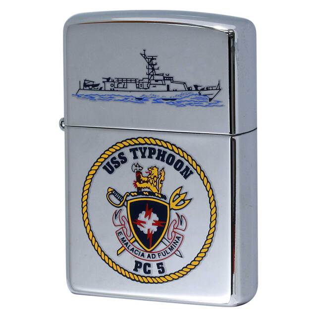 絶版/ヴィンテージ Zippo ジッポー 中古 2001年製造 USS Typhoon PC-5 アメリカ海軍 哨戒艦  [S]ほぼ新品同様