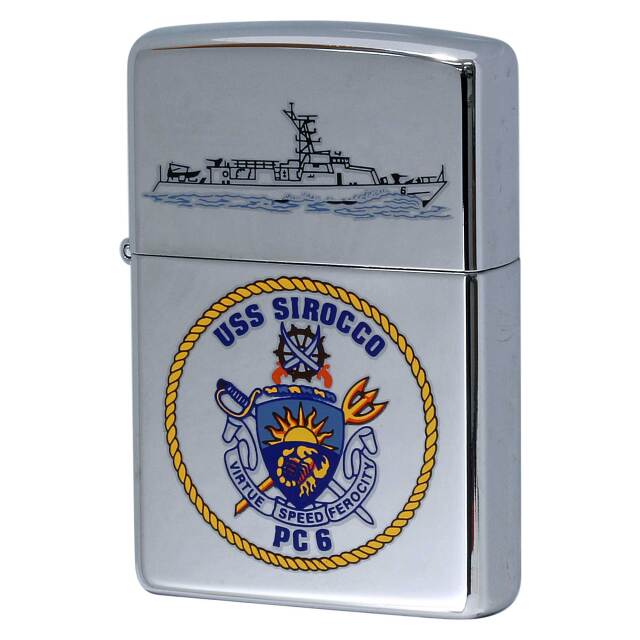 絶版/ヴィンテージ Zippo ジッポー 中古 2001年製造 USS Sirocco PC-6 アメリカ海軍 哨戒艦  [S]ほぼ新品同様