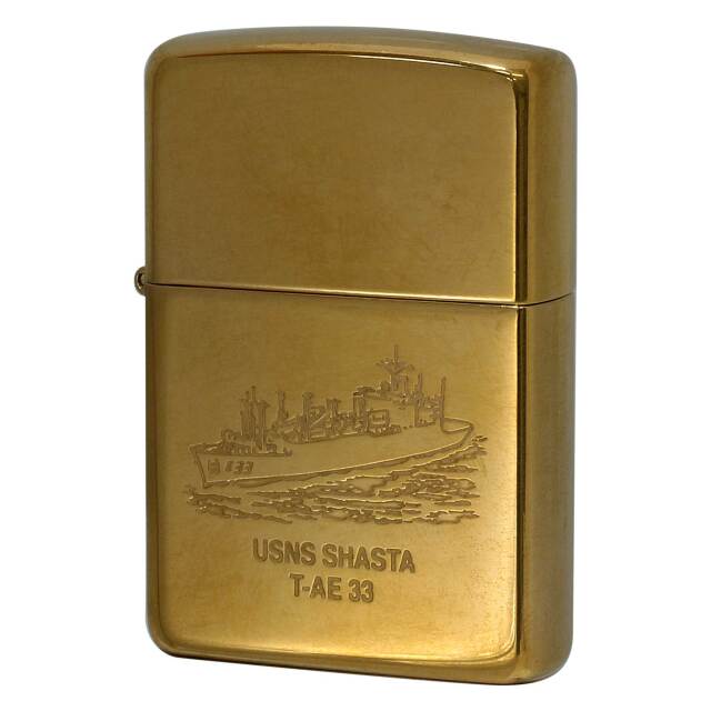 絶版/ヴィンテージ Zippo ジッポー 中古 2003年製造 USNS Shasta T-AE-33 アメリカ海軍 補給艦  [S]ほぼ新品同様