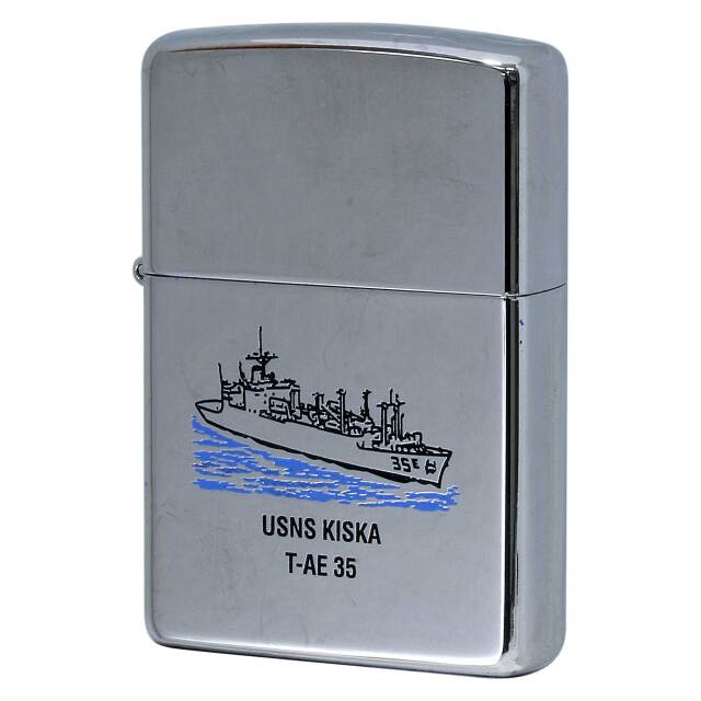 絶版/ヴィンテージ Zippo ジッポー 中古 2007年製造 USNS Kiska T-AE-35 アメリカ海軍 弾薬艦  [S]ほぼ新品同様