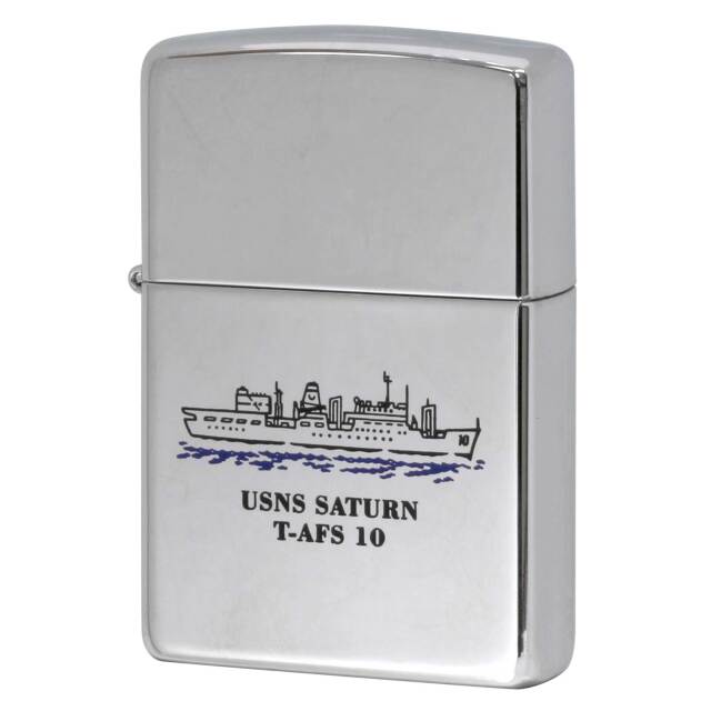 絶版/ヴィンテージ Zippo ジッポー 中古 2002年製造 USNS Saturn T-AFS-10 アメリカ海軍 戦闘貯蔵艦  [S]ほぼ新品同様
